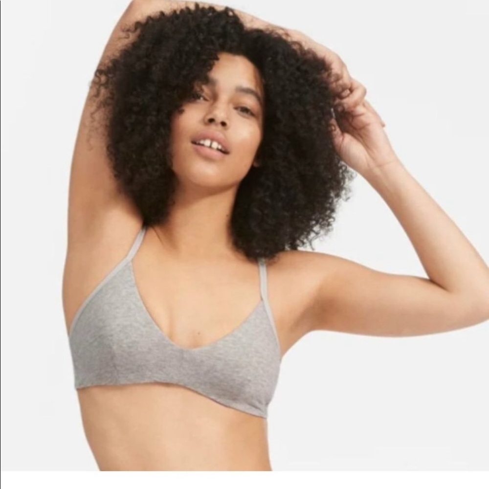 Everlane| The Cotton Bralette Heathered Gray Triangle Lounge Sz S